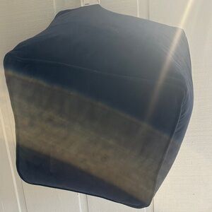 Allen + Roth Dark Navy Blue Velvet  Pouf Elegant Home Accent NWT